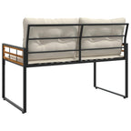 vidaXL Holz-Lagenbank mit Kissen Uni mit Kissen Creme 114 x 55 x 77 cm