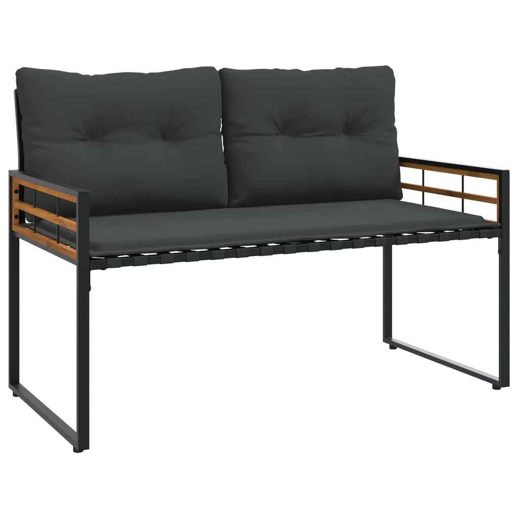 vidaXL Holz-Lagenbank mit Kissen Uni Blassgrau 114 x 55 x 77 cm