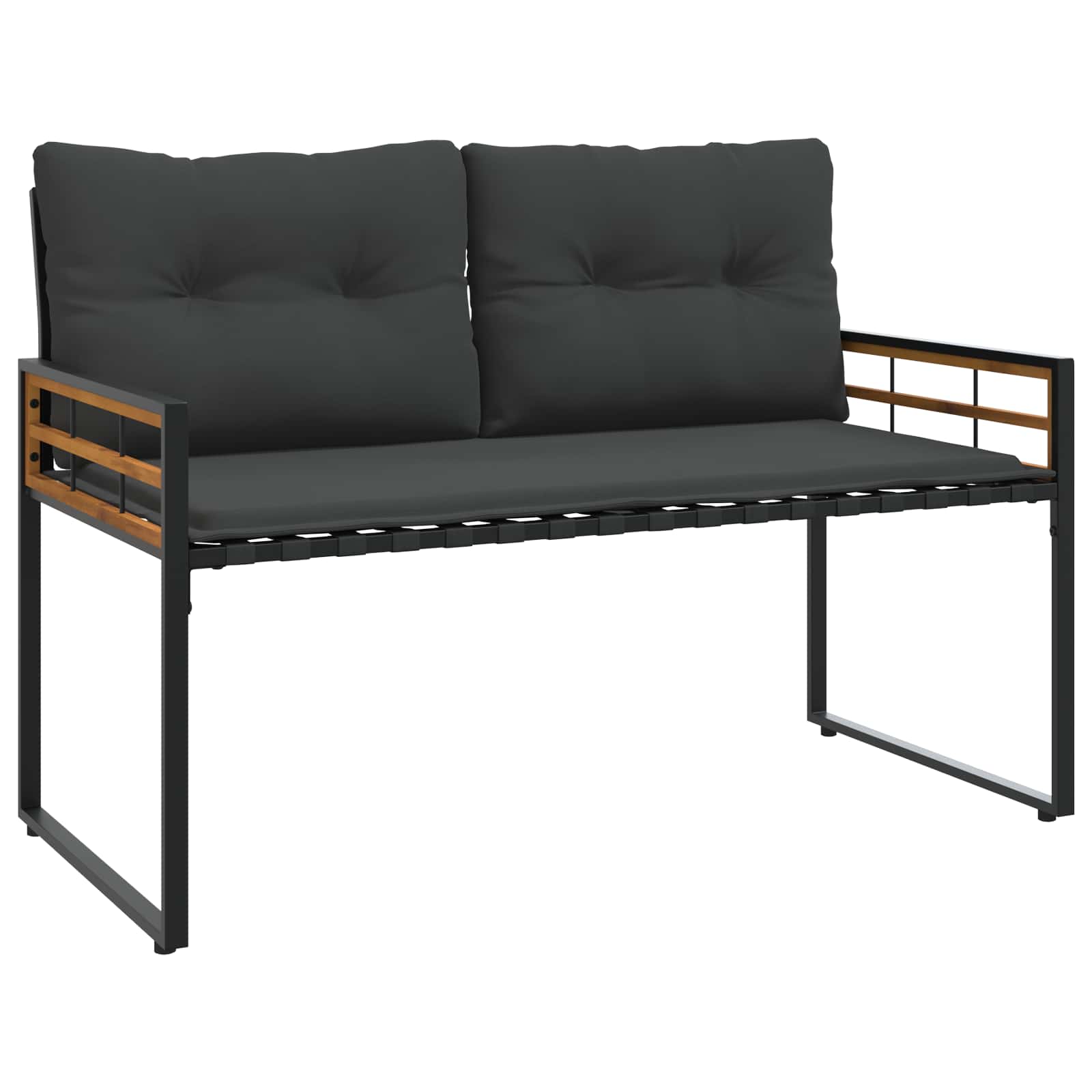vidaXL Holz-Lagenbank mit Kissen Uni Blassgrau 114 x 55 x 77 cm