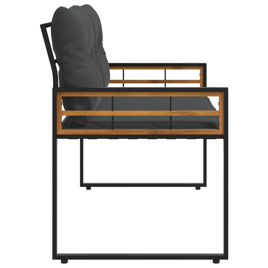 vidaXL Holz-Lagenbank mit Kissen Uni Blassgrau 114 x 55 x 77 cm