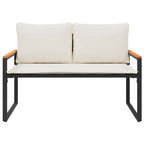 vidaXL Bank mit Kissen Schwarz und Cremeweiß 115 x 65 x 72 cm Rattan