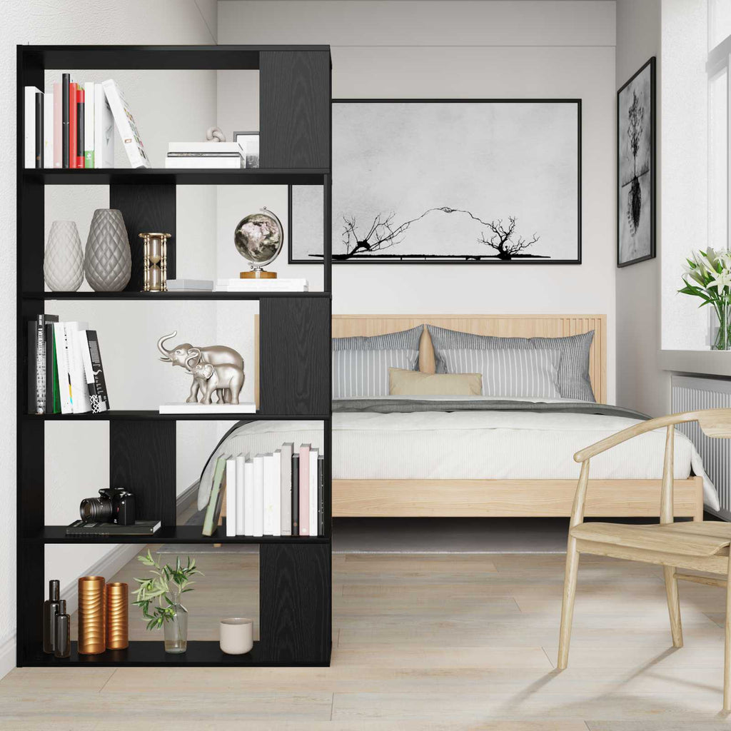 vidaXL Bücherregal Schwarz Eichen-Optik 80 x 24 x 159 cm Holzwerkstoff