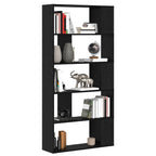 vidaXL Bücherregal Schwarz Eichen-Optik 80 x 24 x 159 cm Holzwerkstoff