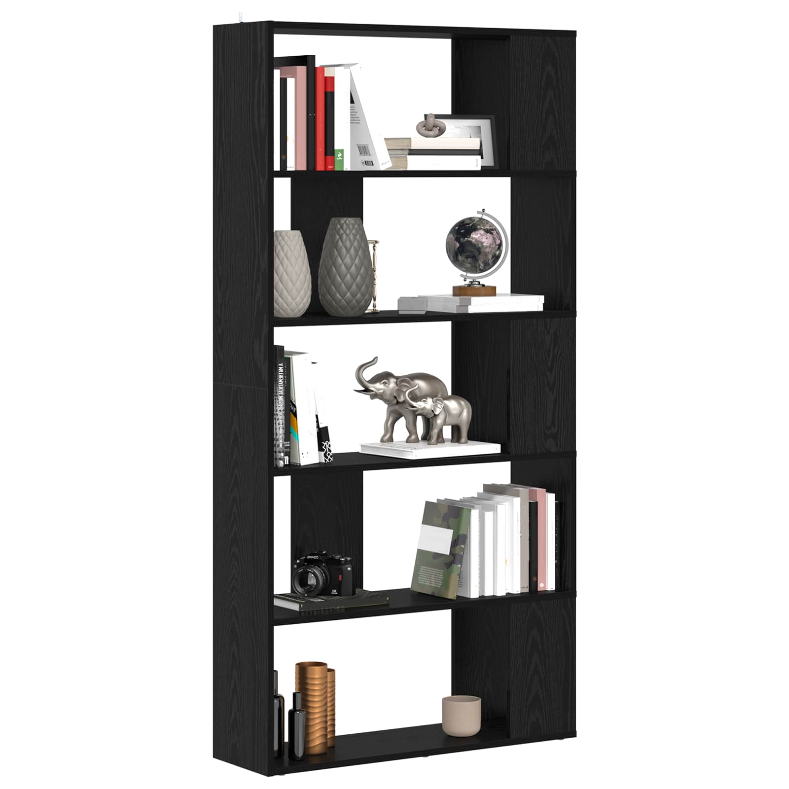 vidaXL Bücherregal Schwarz Eichen-Optik 80 x 24 x 159 cm Holzwerkstoff
