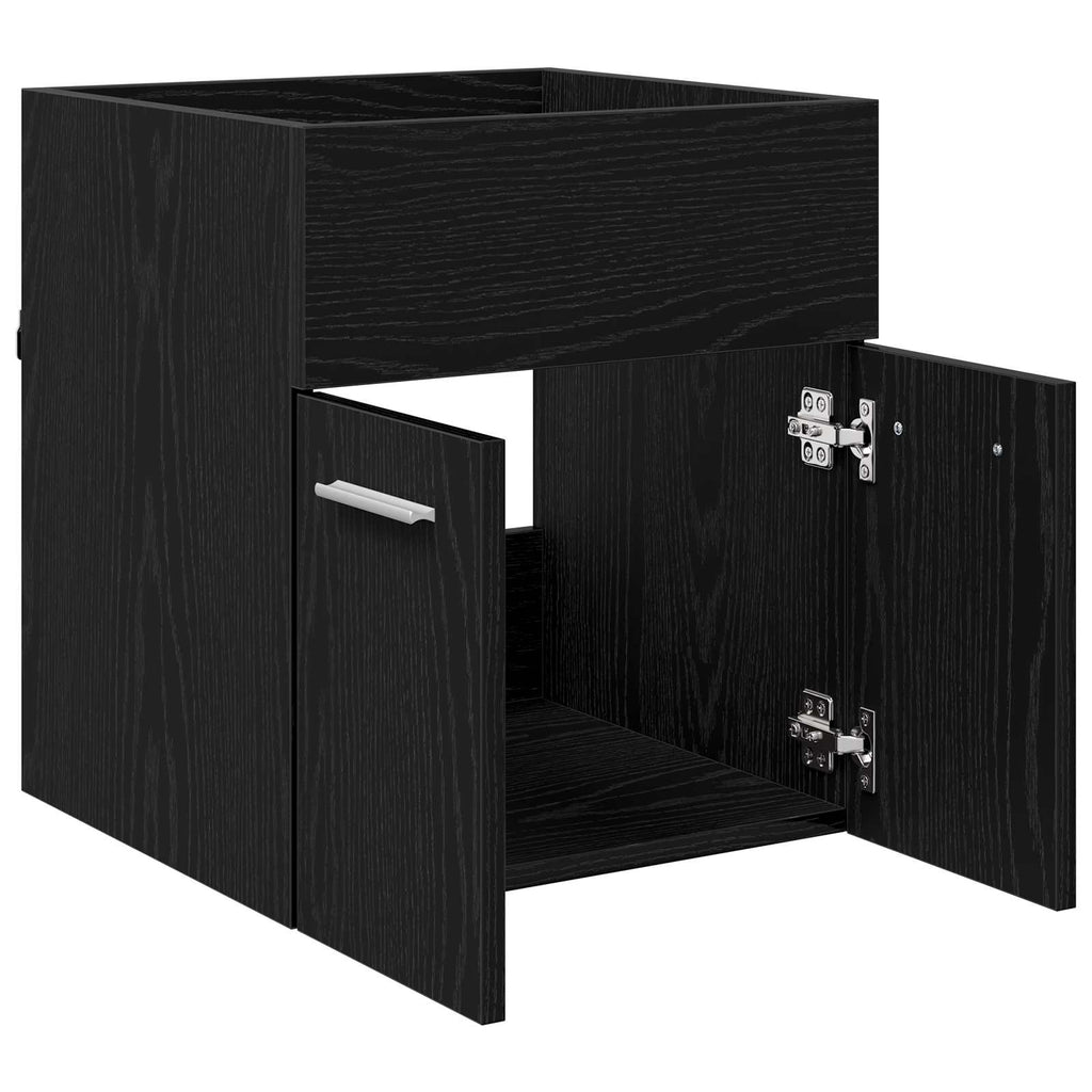 vidaXL Waschbeckenunterschrank Schwarz Eichen-Optik 41 x 38,5 x 46 cm