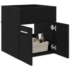 vidaXL Waschbeckenunterschrank Schwarz Eichen-Optik 41 x 38,5 x 46 cm