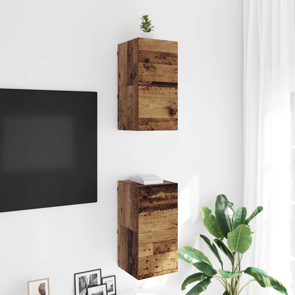 vidaXL Wandmontiertes TV-Regal Altholz 30,5 x 30 x 30 cm Holzwerkstoff
