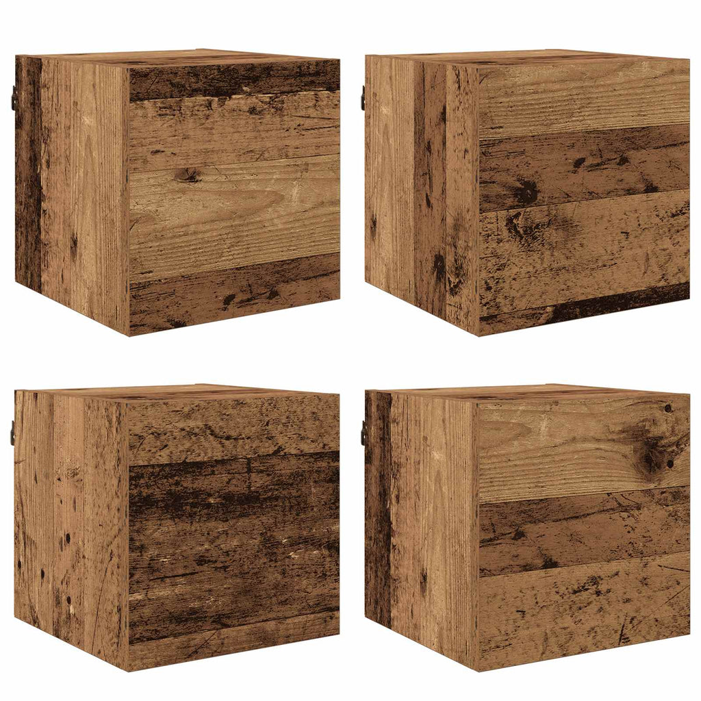 vidaXL Wandmontiertes TV-Regal Altholz 30,5 x 30 x 30 cm Holzwerkstoff