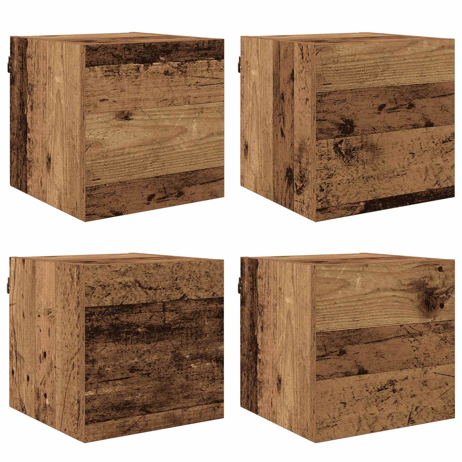 vidaXL Wandmontiertes TV-Regal Altholz 30,5 x 30 x 30 cm Holzwerkstoff
