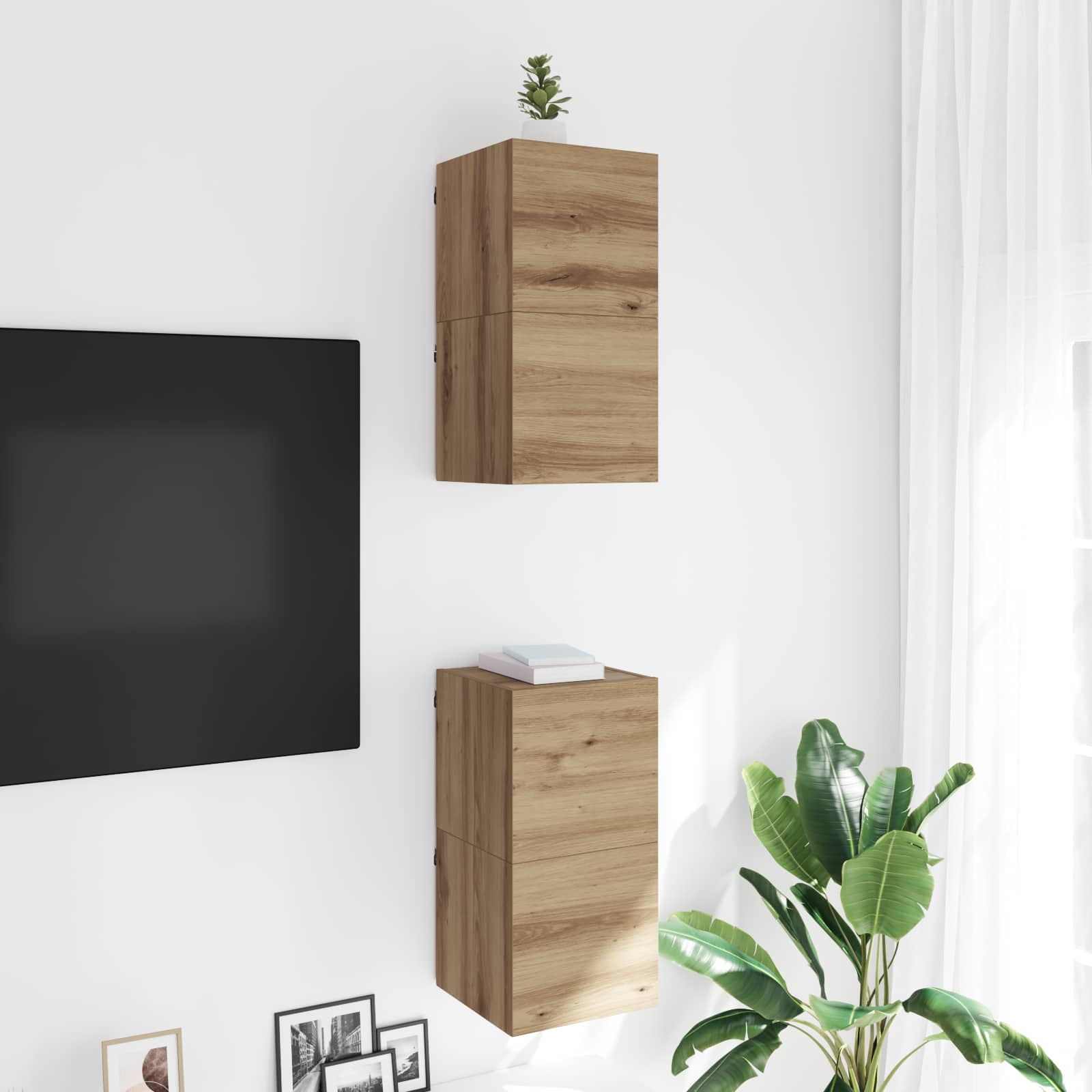 vidaXL Wandmontiertes TV-Regal Artisan-Eiche 30,5 x 30 x 30 cm