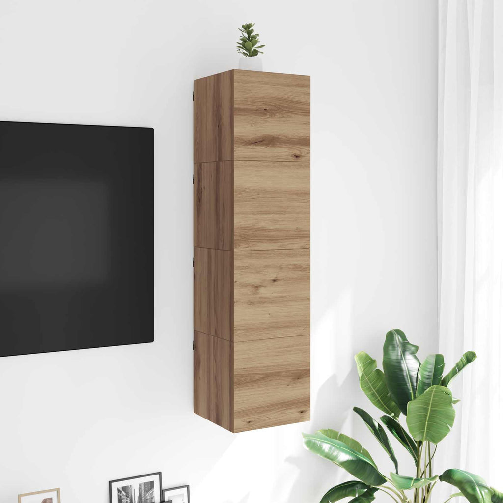 vidaXL Wandmontiertes TV-Regal Artisan-Eiche 30,5 x 30 x 30 cm