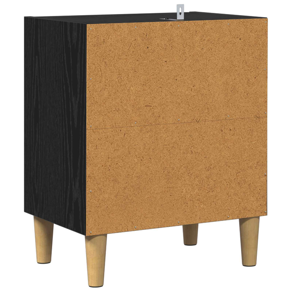 vidaXL Bettschrank Schwarz Eichen-Optik 40 x 30 x 50 cm Holzwerkstoff