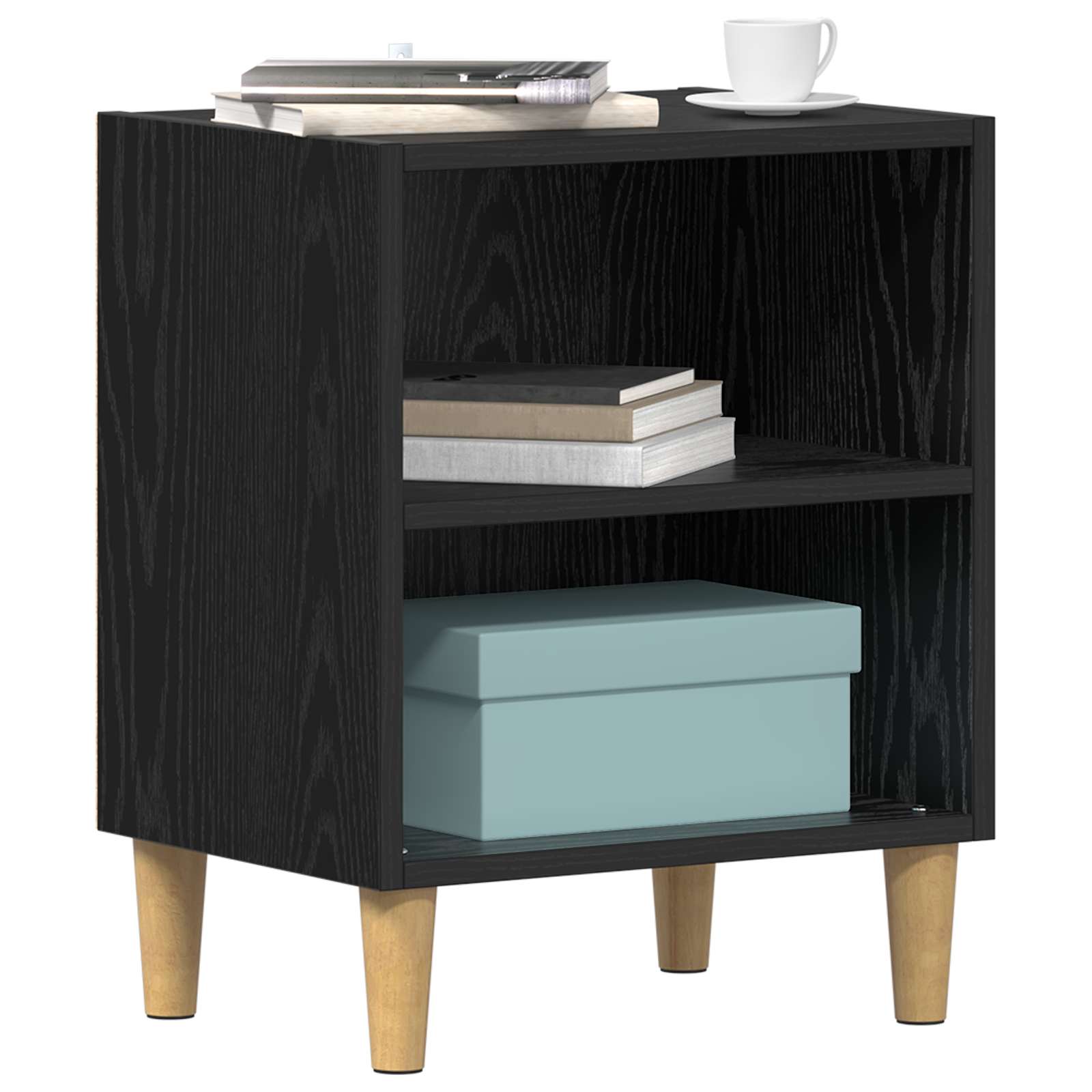 vidaXL Bettschrank Schwarz Eichen-Optik 40 x 30 x 50 cm Holzwerkstoff