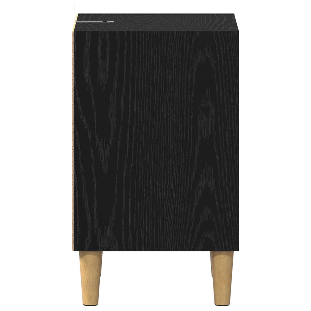 vidaXL Bettschrank Schwarz Eichen-Optik 40 x 30 x 50 cm Holzwerkstoff