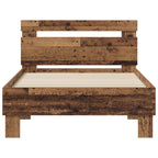 vidaXL Bettrahmen mit Kopfteil Altholz 98,5 x 200 cm Holzwerkstoff
