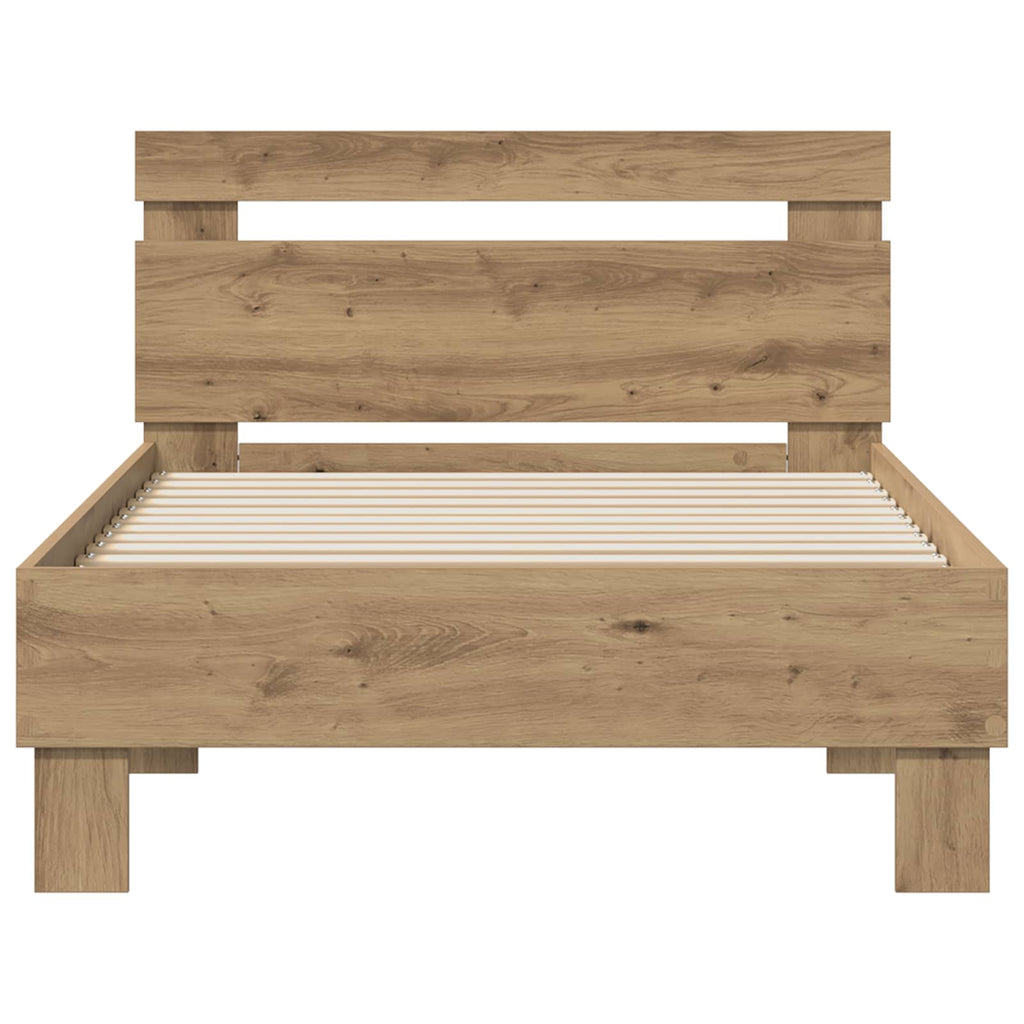 vidaXL Bettrahmen Artisan-Eiche 98,5 x 200 cm Holzwerkstoff