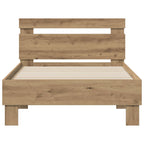 vidaXL Bettrahmen Artisan-Eiche 98,5 x 200 cm Holzwerkstoff