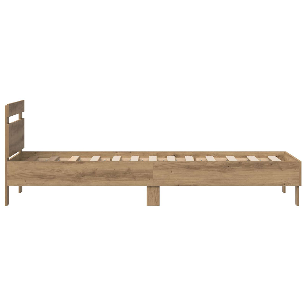vidaXL Bettrahmen Artisan-Eiche 98,5 x 200 cm Holzwerkstoff