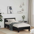 vidaXL Bettrahmen Schwarz Eichen-Optik 98,5 x 200 cm Holzwerkstoff
