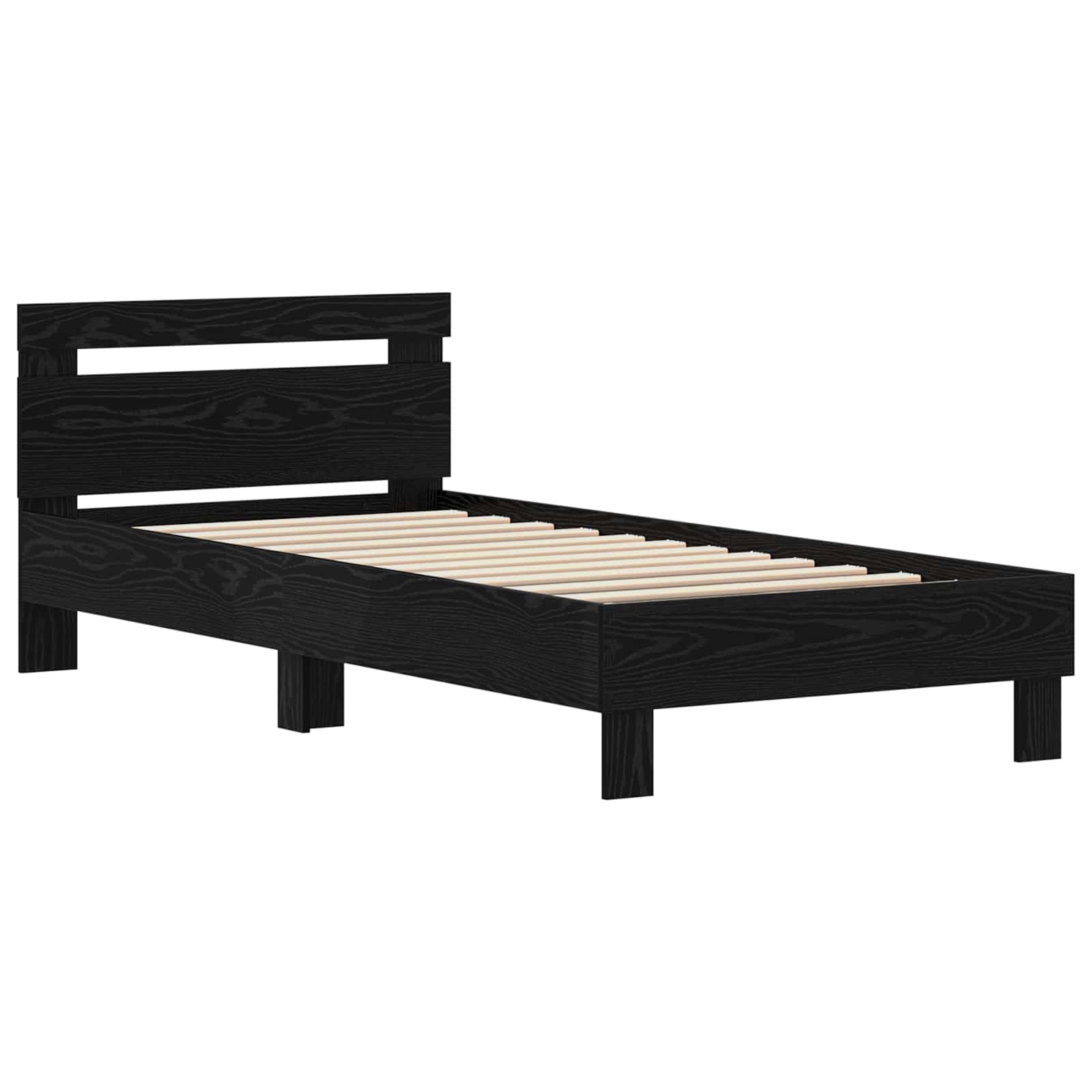 vidaXL Bettrahmen Schwarz Eichen-Optik 98,5 x 200 cm Holzwerkstoff