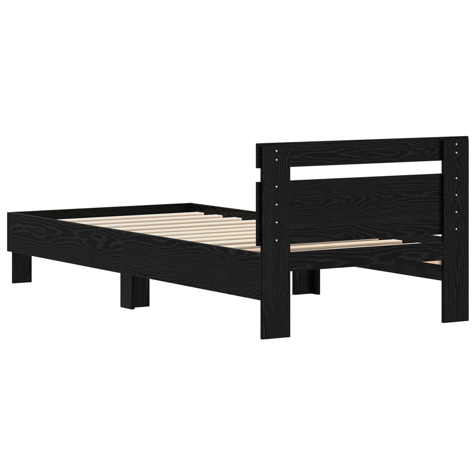 vidaXL Bettrahmen Schwarz Eichen-Optik 98,5 x 200 cm Holzwerkstoff