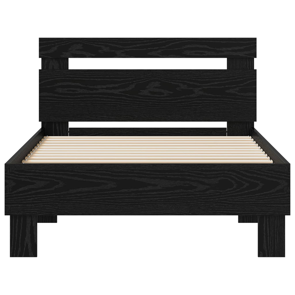 vidaXL Bettrahmen Schwarz Eichen-Optik 98,5 x 200 cm Holzwerkstoff