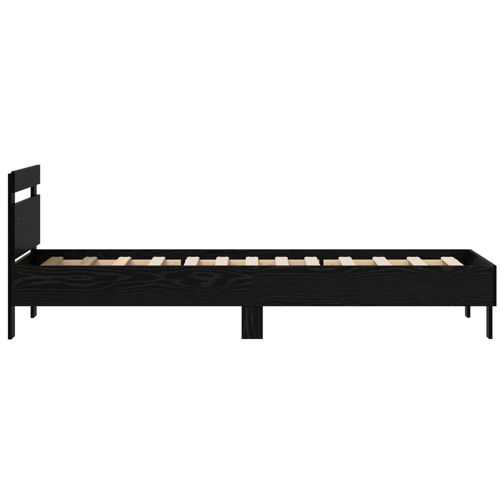 vidaXL Bettrahmen Schwarz Eichen-Optik 98,5 x 200 cm Holzwerkstoff