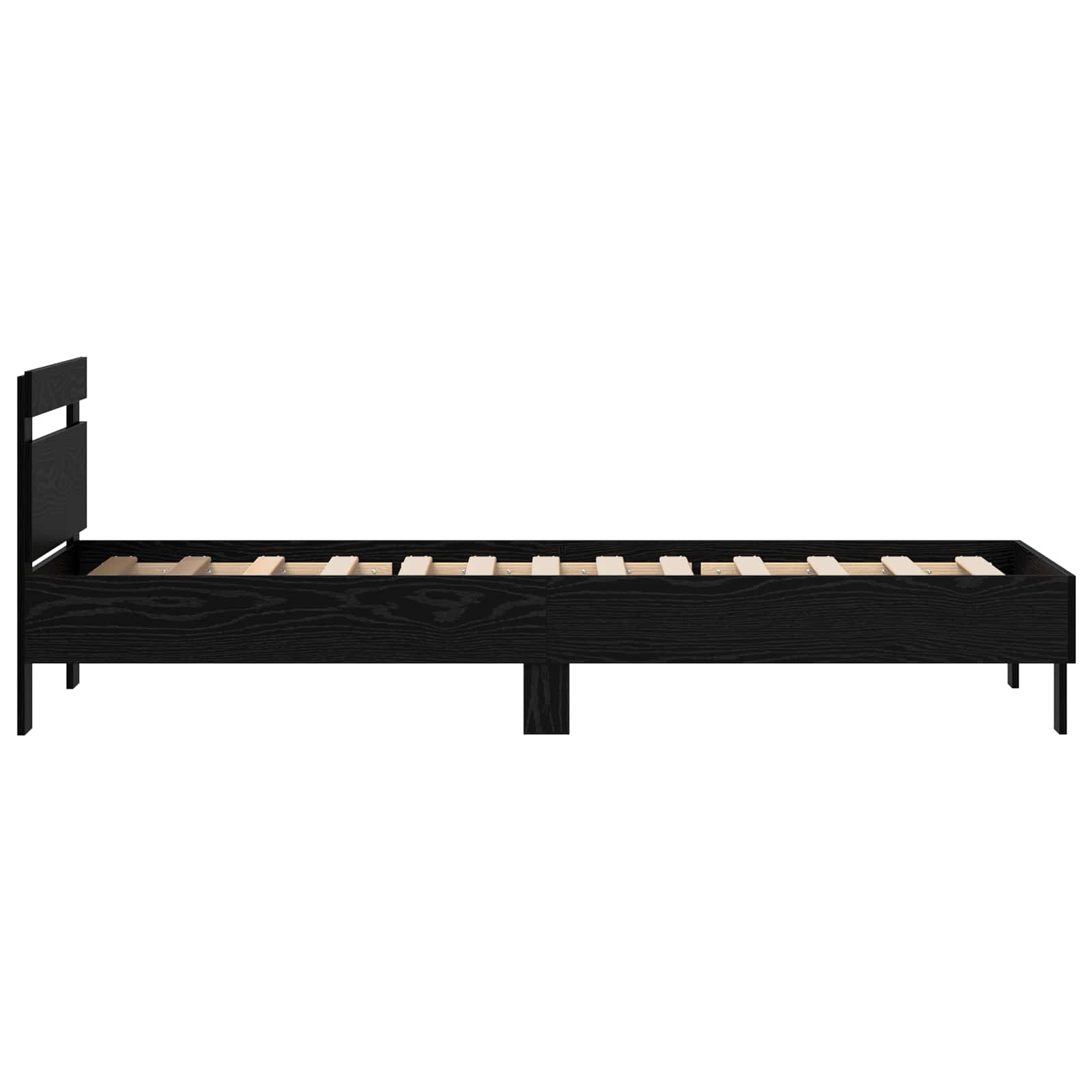 vidaXL Bettrahmen Schwarz Eichen-Optik 98,5 x 200 cm Holzwerkstoff