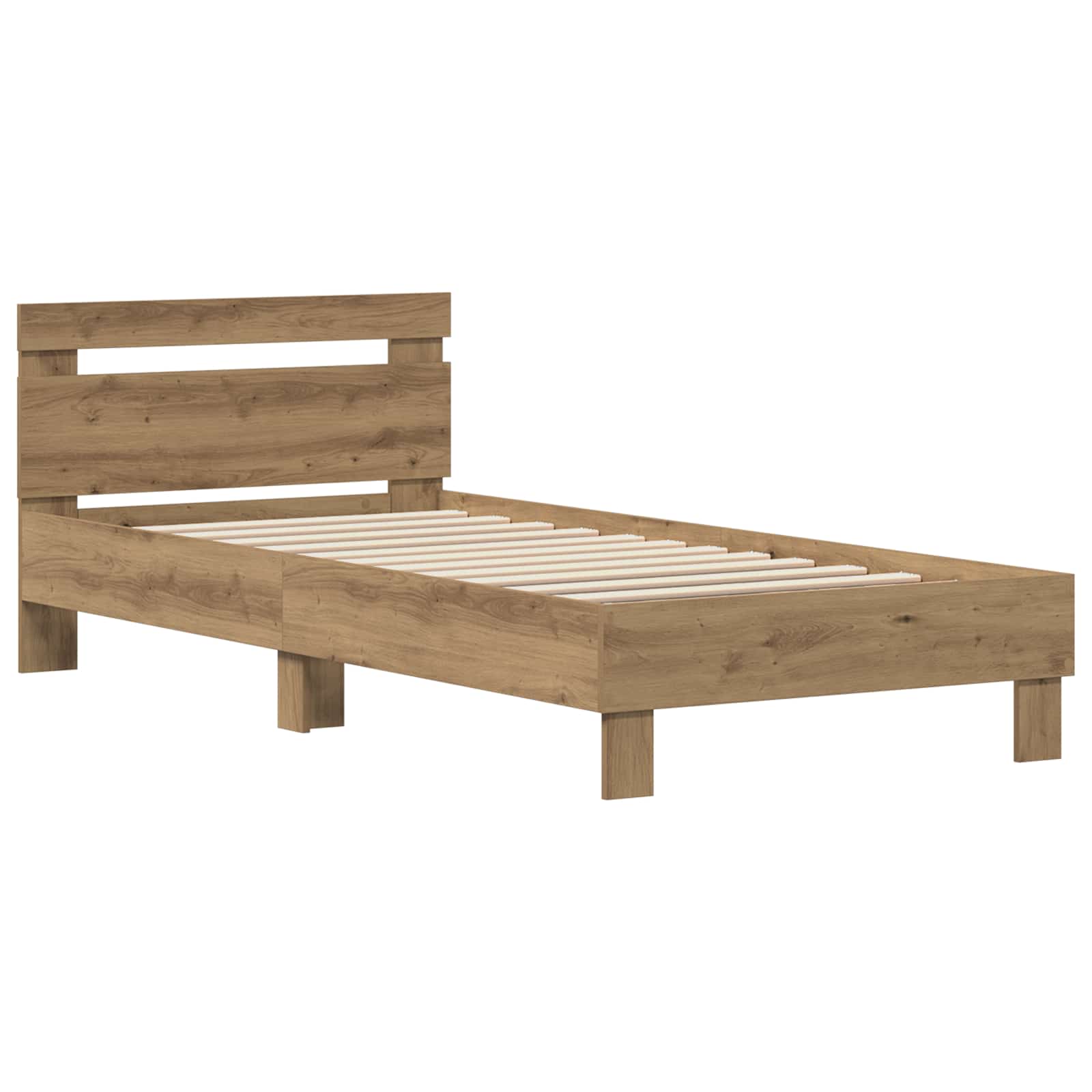 vidaXL Bettrahmen mit Kopfteil Artisan-Eiche 75 x 190 cm Holzwerkstoff