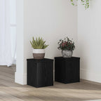 vidaXL Pflanzenständer 2 pcs Schwarz Eichen-Optik 15 x 15 x 20 cm