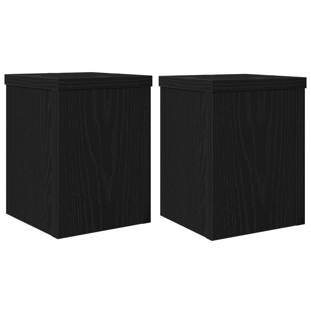 vidaXL Pflanzenständer 2 pcs Schwarz Eichen-Optik 15 x 15 x 20 cm