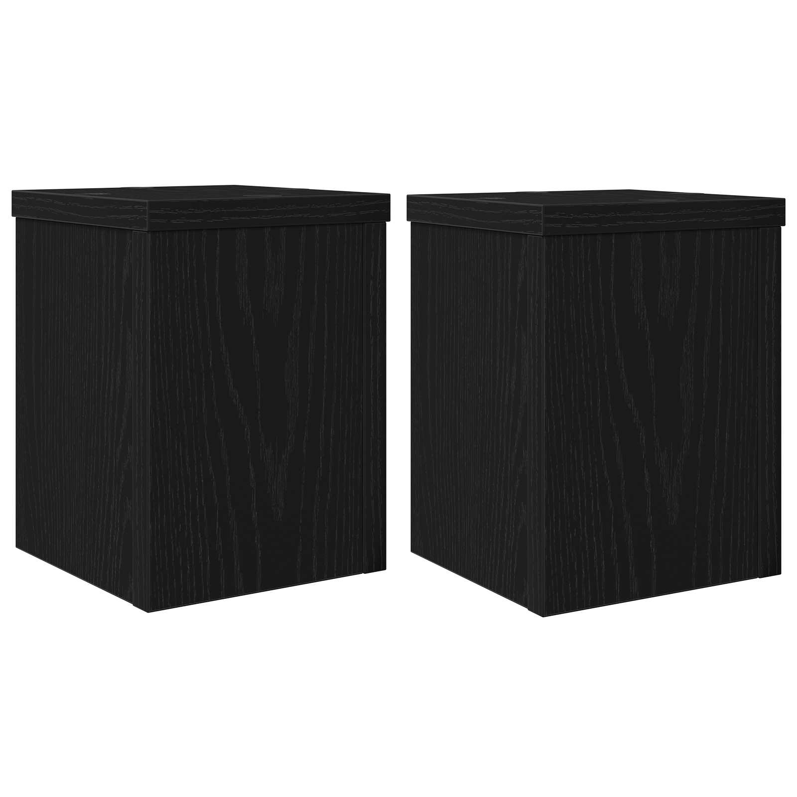 vidaXL Pflanzenständer 2 pcs Schwarz Eichen-Optik 15 x 15 x 20 cm