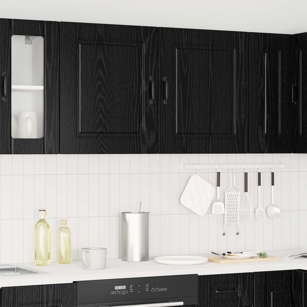 vidaXL Geschirrspülerfront Kalmar 2 pcs Schwarz Eichen-Optik