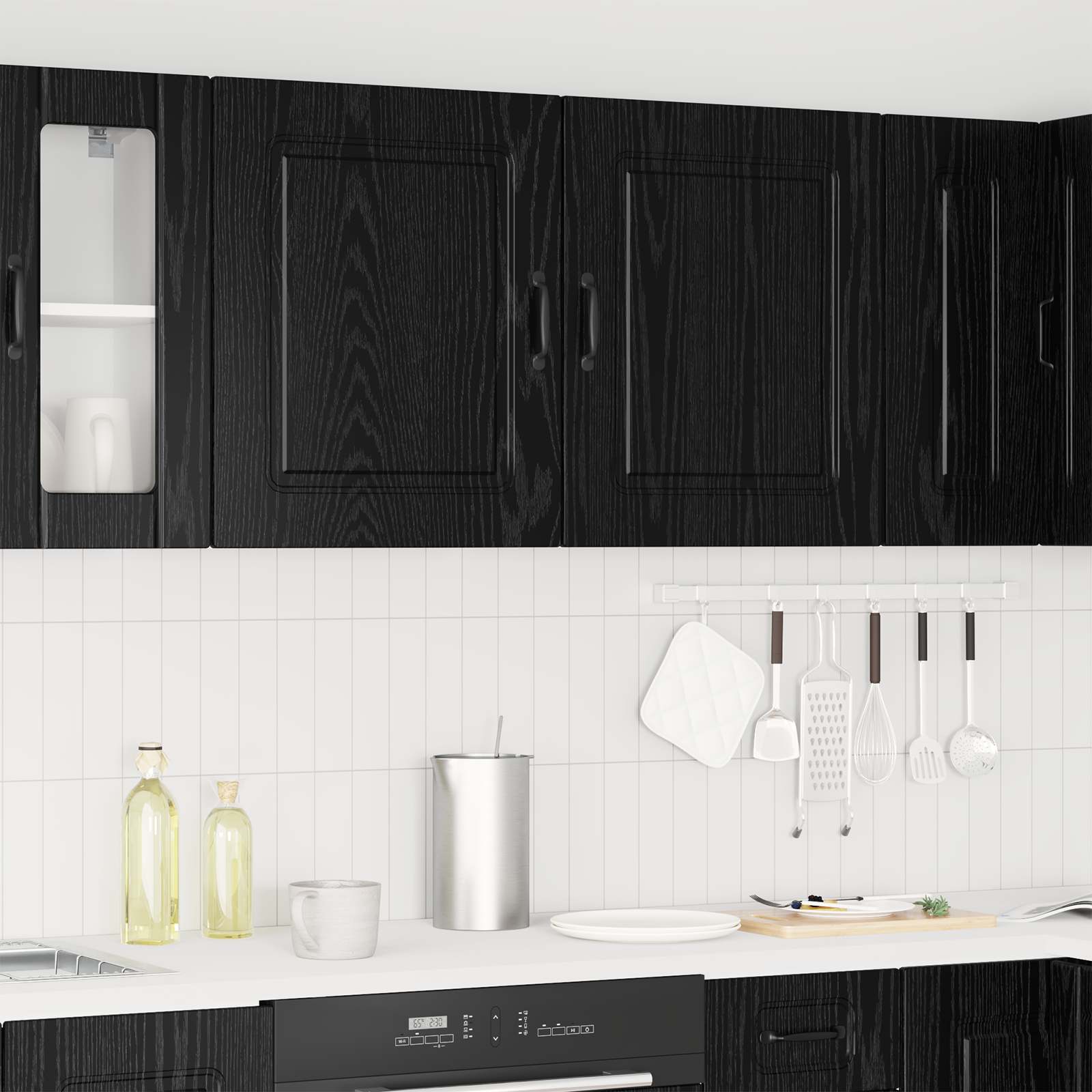 vidaXL Geschirrspülerfront Kalmar 2 pcs Schwarz Eichen-Optik