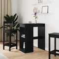 vidaXL Bartisch mit Regal Schwarz Eichen-Optik 90 x 47,5 x 103,5 cm