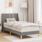 vidaXL Bettrahmen Uni mit Kopfteil Taupe 90 x 190 cm Stoff