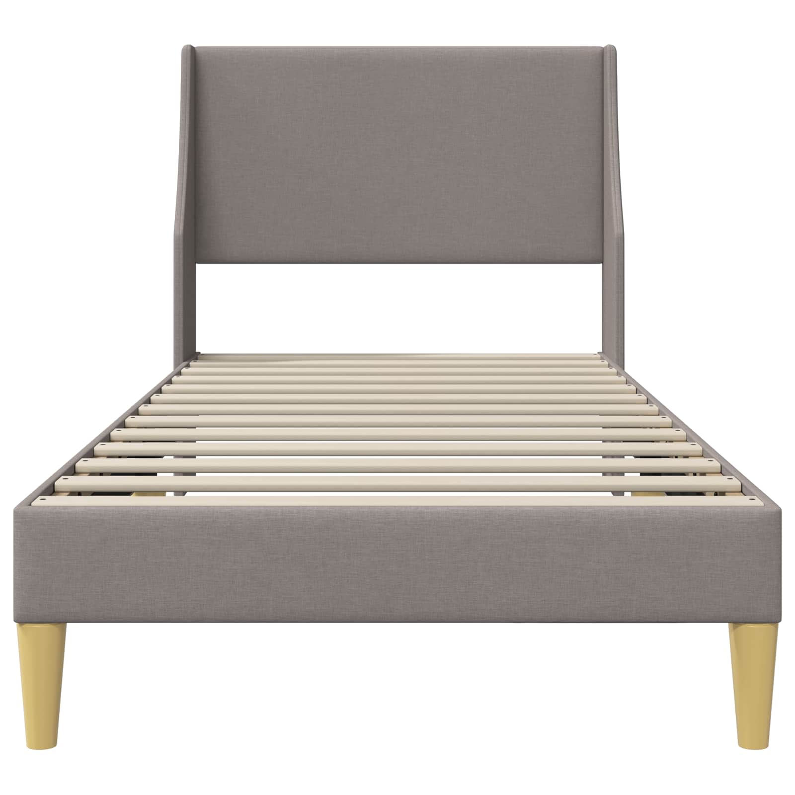 vidaXL Bettrahmen Uni mit Kopfteil Taupe 90 x 190 cm Stoff