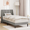 vidaXL Bettrahmen mit Kopfteil Hellgrau 80 x 200 cm Samt