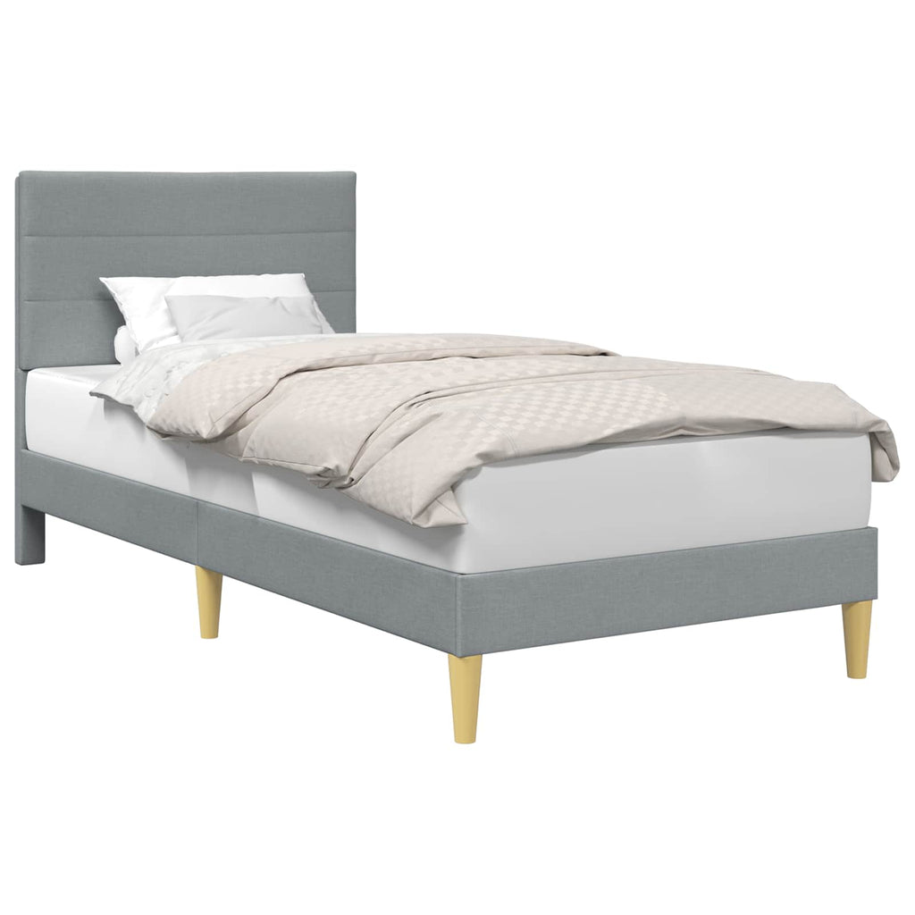 vidaXL Bettrahmen mit Kopfteil Hellgrau 80 x 200 cm Stoff