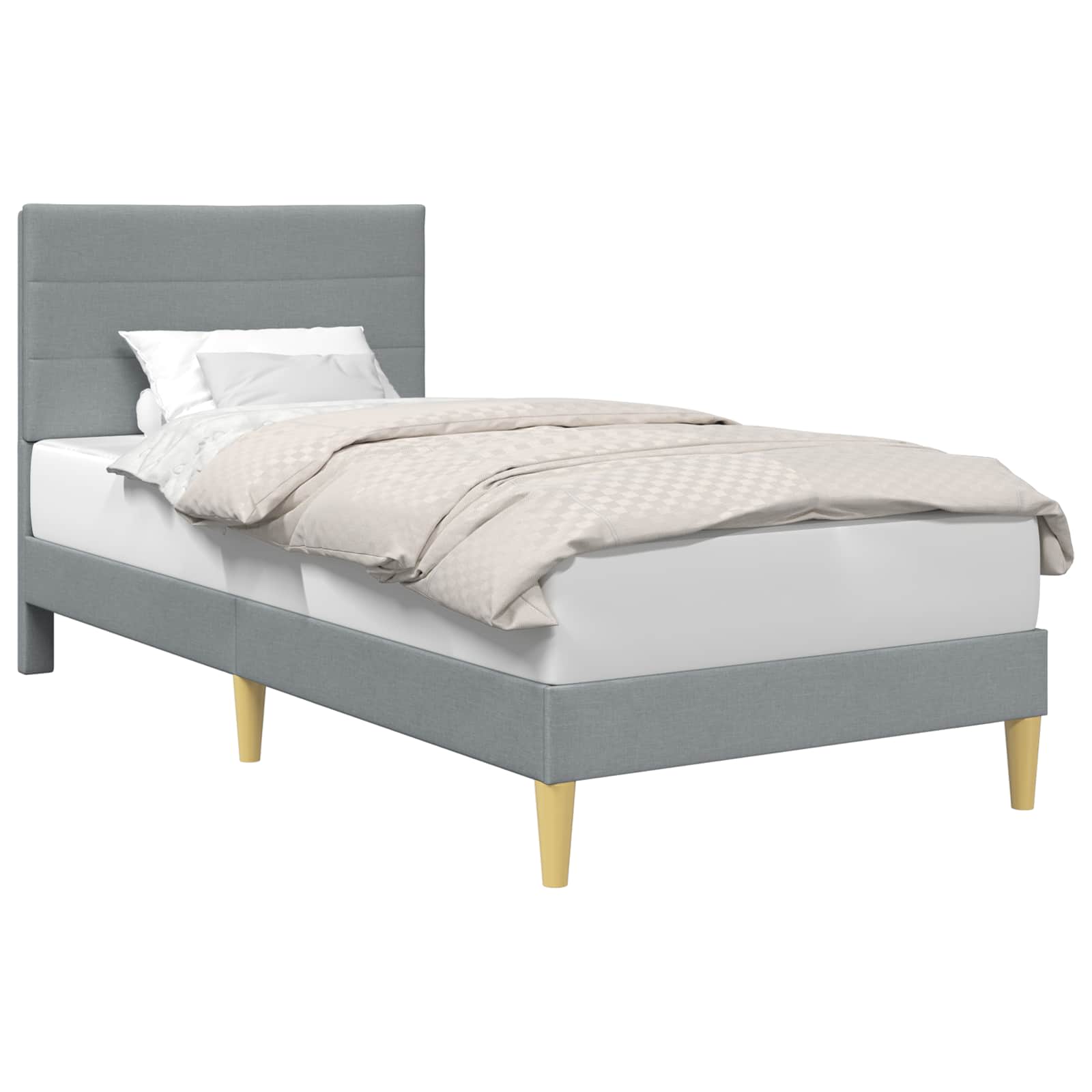 vidaXL Bettrahmen mit Kopfteil Hellgrau 80 x 200 cm Stoff