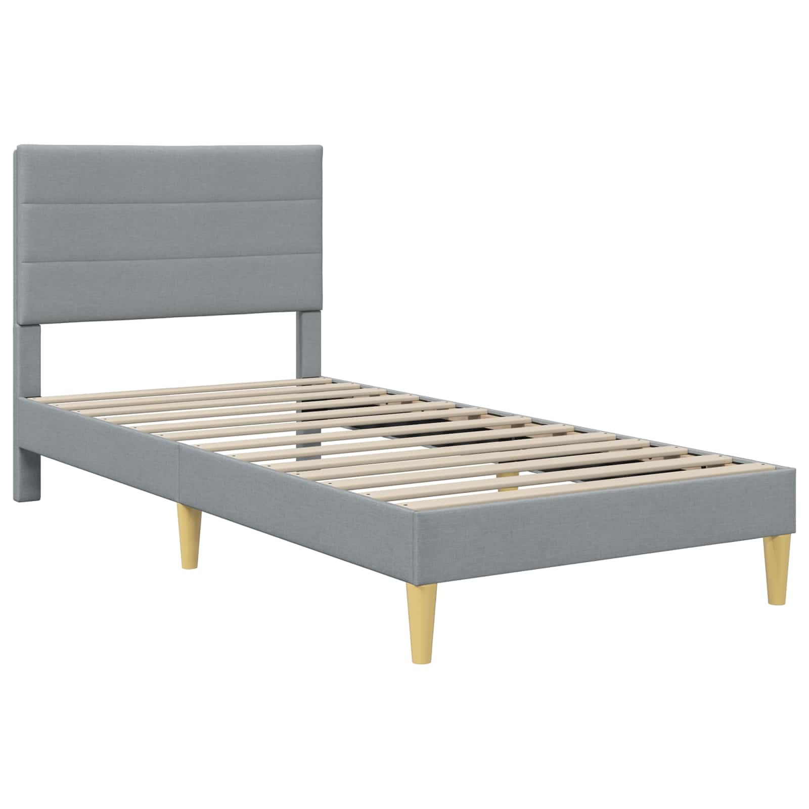 vidaXL Bettrahmen mit Kopfteil Hellgrau 80 x 200 cm Stoff