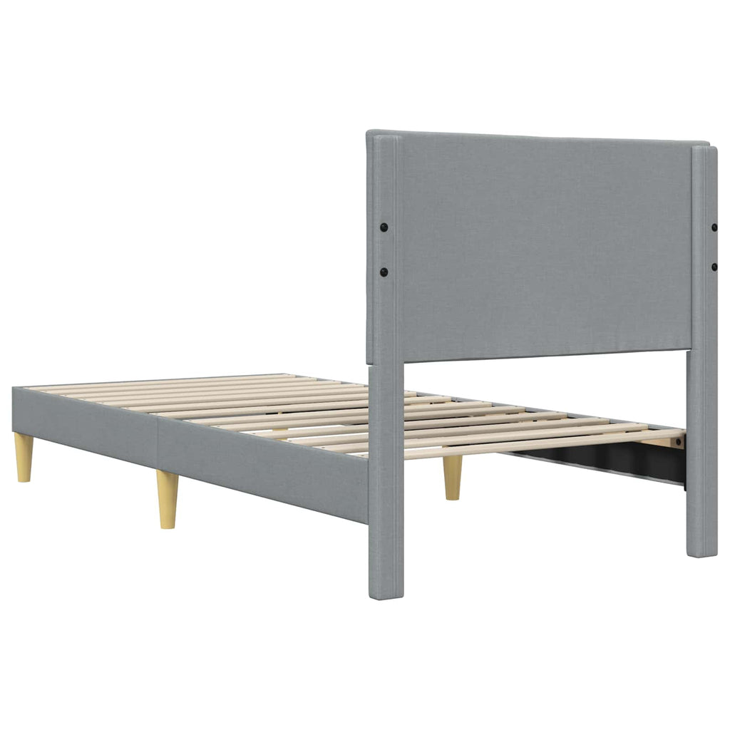 vidaXL Bettrahmen mit Kopfteil Hellgrau 80 x 200 cm Stoff
