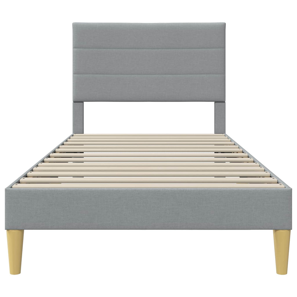 vidaXL Bettrahmen mit Kopfteil Hellgrau 80 x 200 cm Stoff