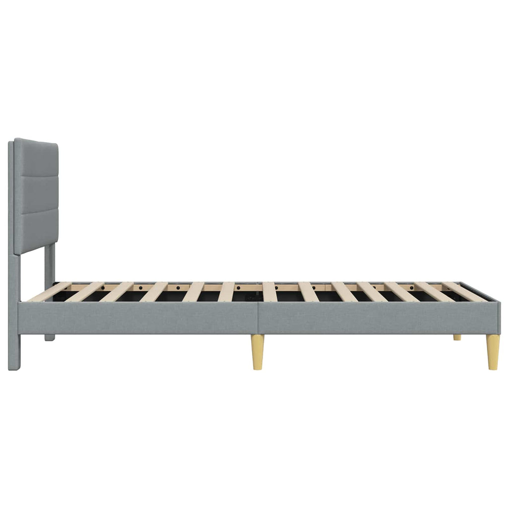 vidaXL Bettrahmen mit Kopfteil Hellgrau 80 x 200 cm Stoff