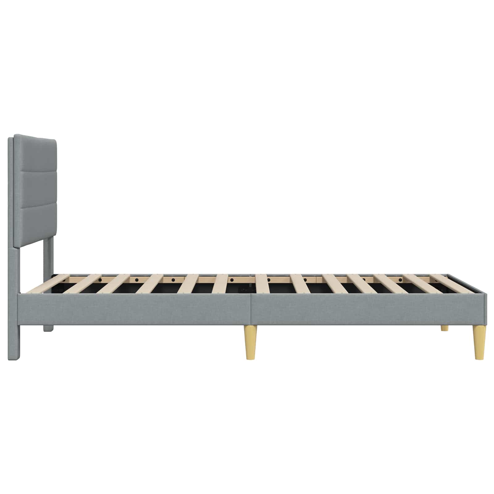 vidaXL Bettrahmen mit Kopfteil Hellgrau 80 x 200 cm Stoff
