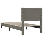 vidaXL Bettrahmen mit Kopfteil Hellgrau 80 x 200 cm Cordstoff