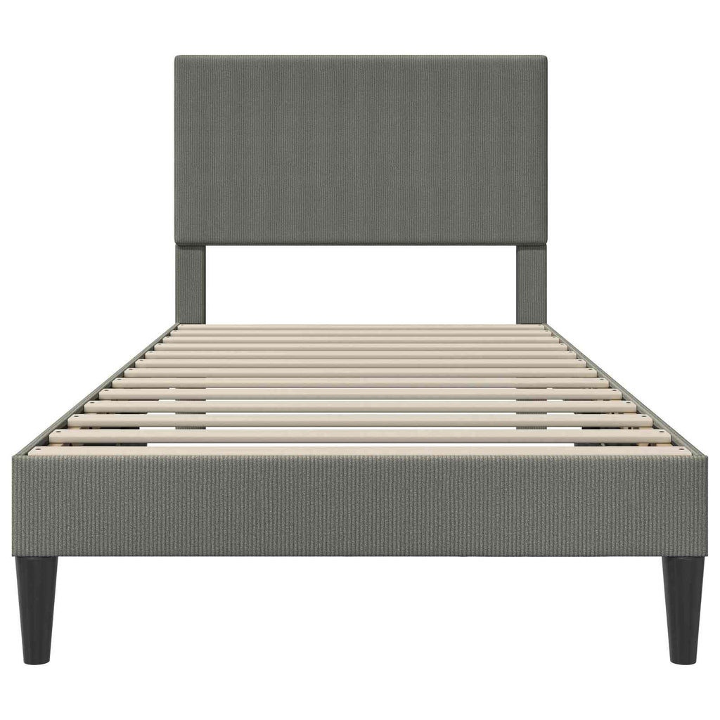 vidaXL Bettrahmen mit Kopfteil Hellgrau 80 x 200 cm Cordstoff