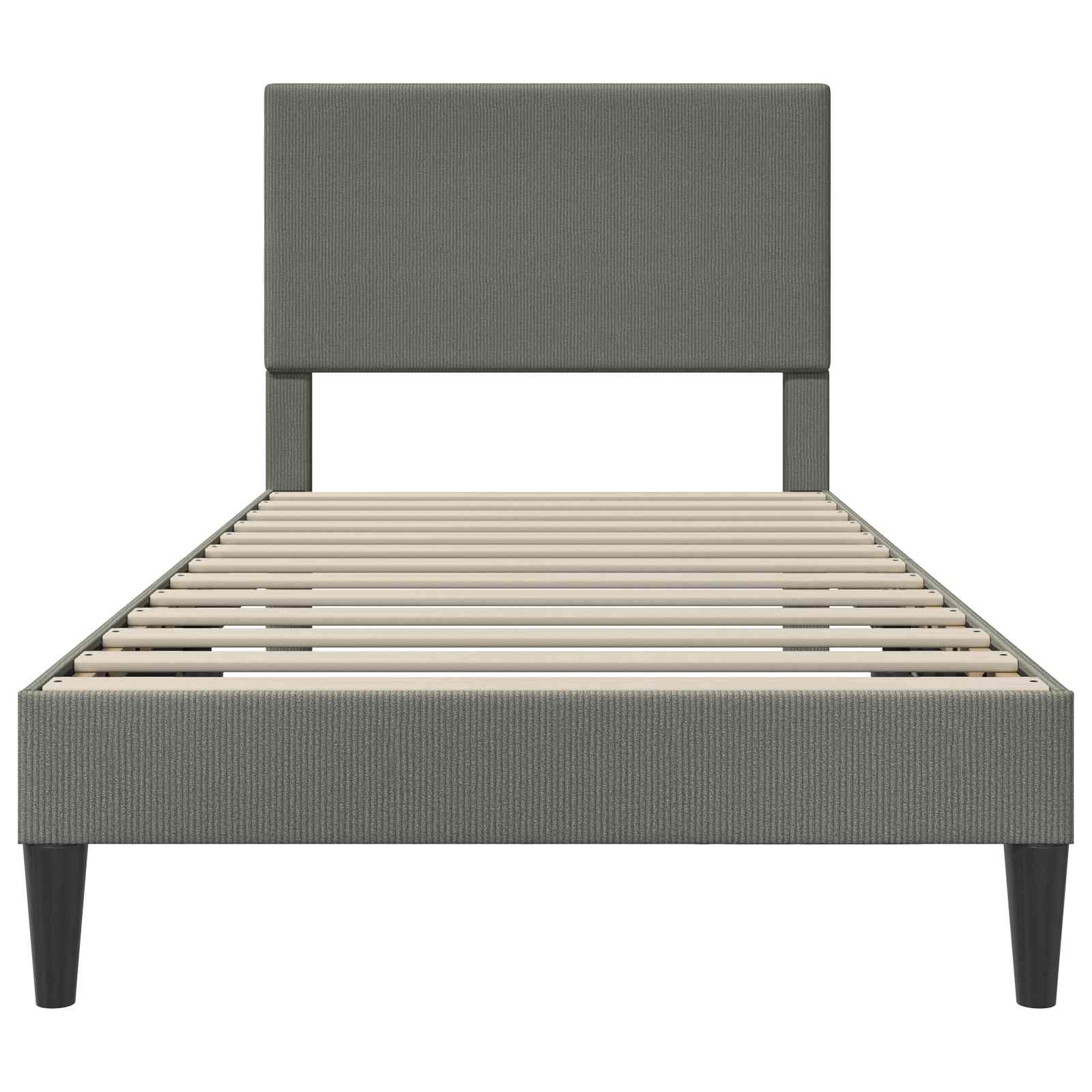 vidaXL Bettrahmen mit Kopfteil Hellgrau 80 x 200 cm Cordstoff