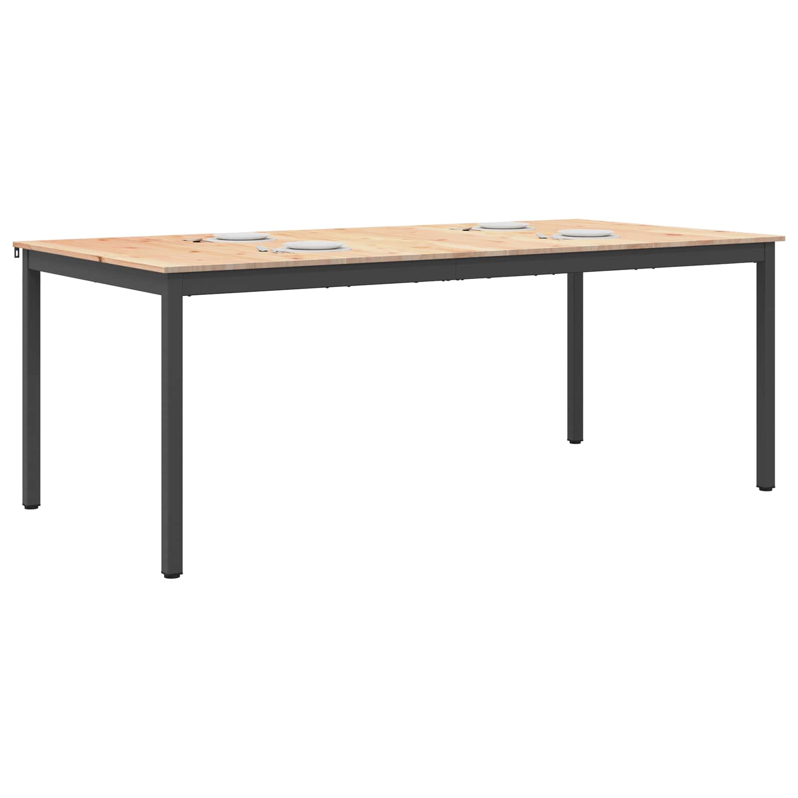 vidaXL Esstisch Natur 200 x 100 x 75 cm Massives Kiefernholz
