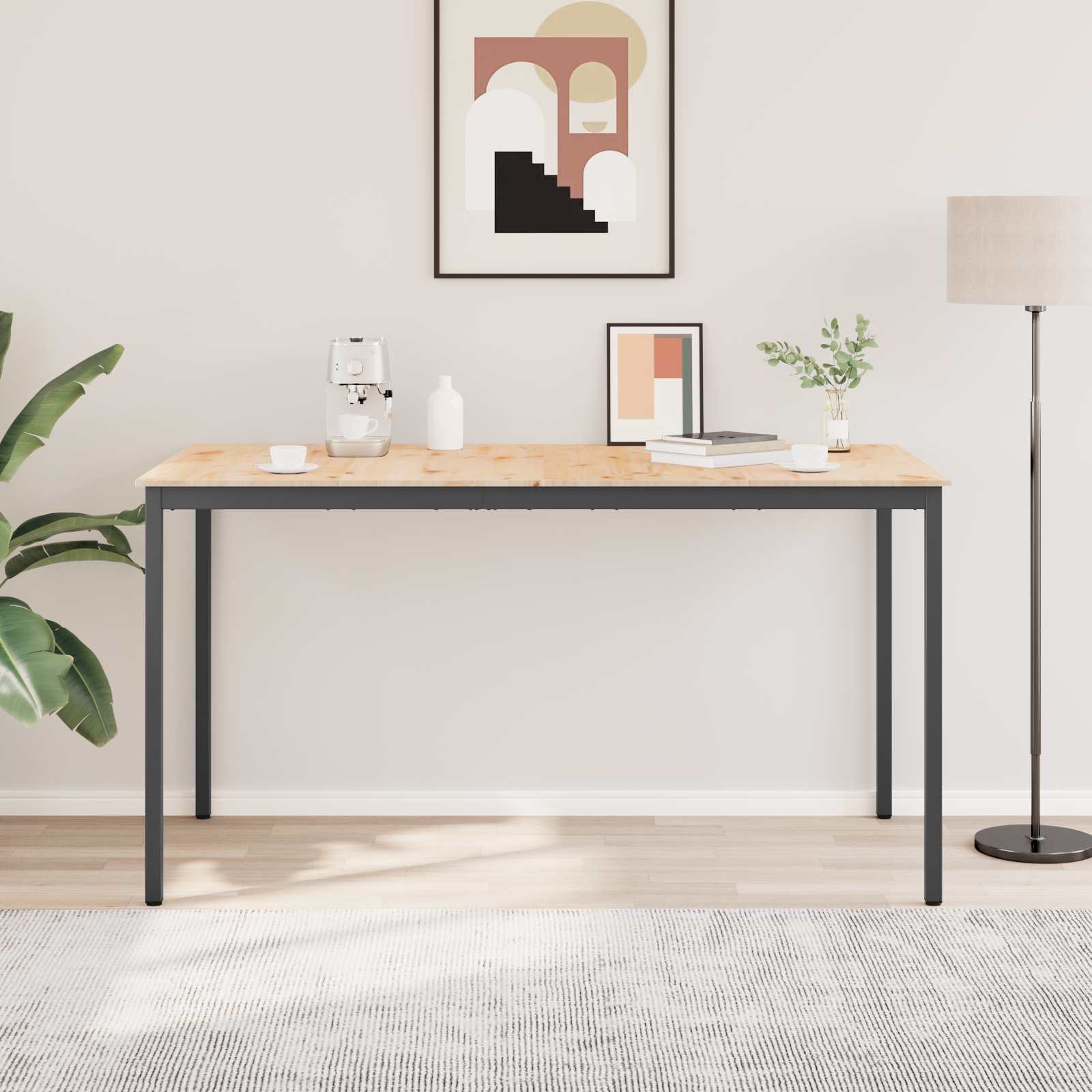 vidaXL Bartisch Natur 200 x 100 x 105 cm Massives Kiefernholz